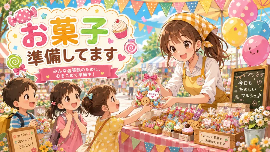 お菓子のふるまいのイメージ